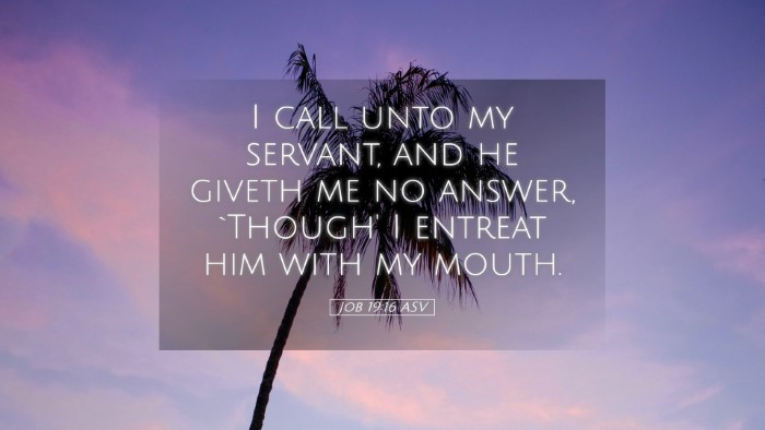 Picture 05 - Job 19:16 ASV Desktop Wallpaper - I call unto my servant, and he giveth me no - Desktop Bible Verse Wallpaper