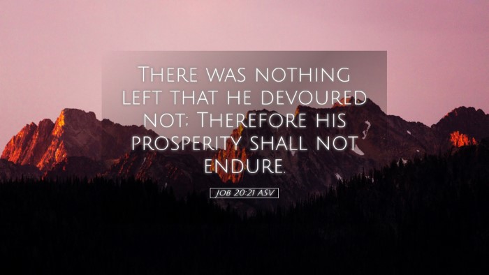 Picture 05 - Job 20:21 ASV Desktop Wallpaper - There was nothing left that he devoured not; - Desktop Bible Verse Wallpaper