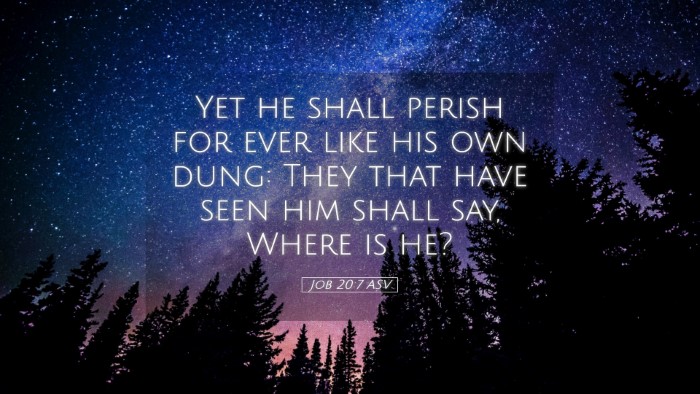 Picture 05 - Job 20:7 ASV Desktop Wallpaper - Yet he shall perish for ever like his own dung: - Desktop Bible Verse Wallpaper