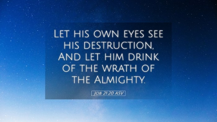 Picture 05 - Job 21:20 ASV Desktop Wallpaper - Let his own eyes see his destruction, And let him - Desktop Bible Verse Wallpaper