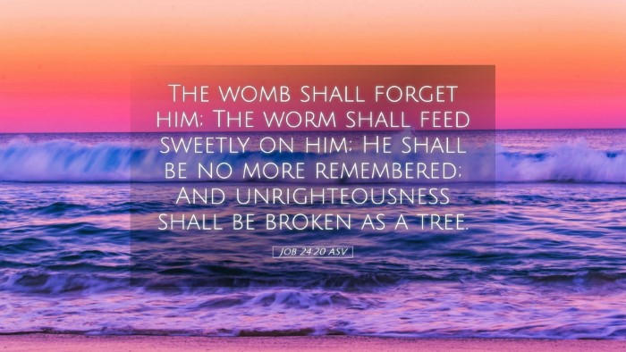 Picture 05 - Job 24:20 ASV Desktop Wallpaper - The womb shall forget him; The worm shall feed - Desktop Bible Verse Wallpaper