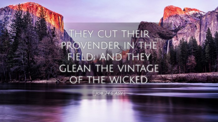 Picture 05 - Job 24:6 ASV Desktop Wallpaper - They cut their provender in the field; And they - Desktop Bible Verse Wallpaper