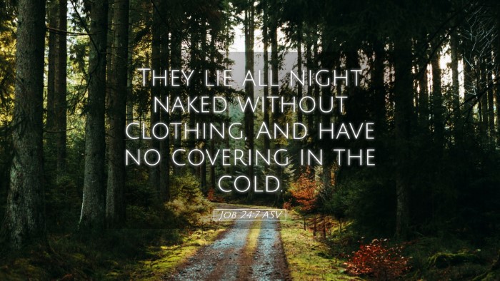 Picture 05 - Job 24:7 ASV Desktop Wallpaper - They lie all night naked without clothing, And - Desktop Bible Verse Wallpaper
