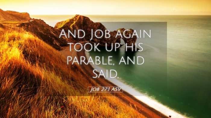 Picture 05 - Job 27:1 ASV Desktop Wallpaper - And Job again took up his parable, and - Desktop Bible Verse Wallpaper