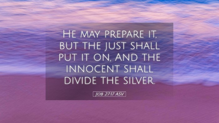 Picture 05 - Job 27:17 ASV Desktop Wallpaper - He may prepare it, but the just shall put it on, - Desktop Bible Verse Wallpaper