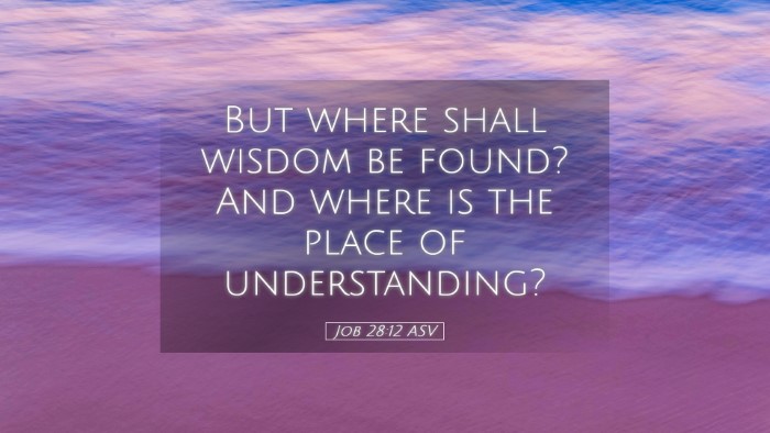 Picture 05 - Job 28:12 ASV Desktop Wallpaper - But where shall wisdom be found? And where is the - Desktop Bible Verse Wallpaper
