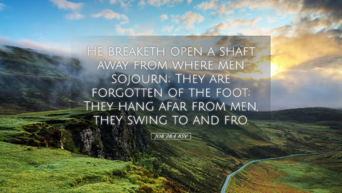Picture 05 - Job 28:4 ASV Desktop Wallpaper - He breaketh open a shaft away from where men - Desktop Bible Verse Wallpaper