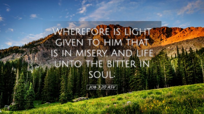 Picture 05 - Job 3:20 ASV Desktop Wallpaper - Wherefore is light given to him that is in - Desktop Bible Verse Wallpaper