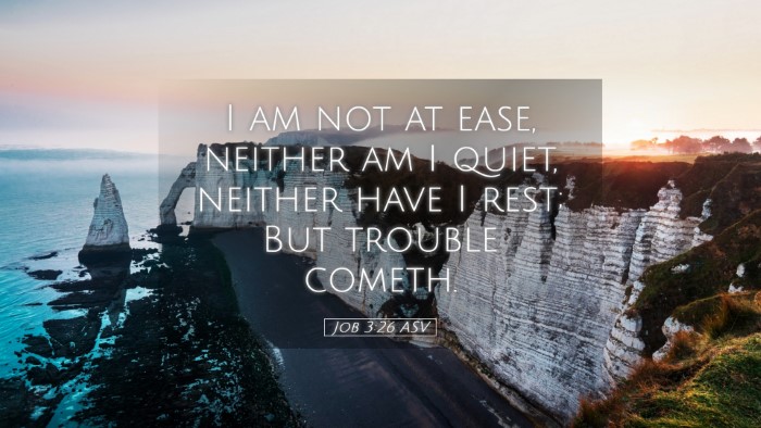 Picture 05 - Job 3:26 ASV Desktop Wallpaper - I am not at ease, neither am I quiet, neither - Desktop Bible Verse Wallpaper