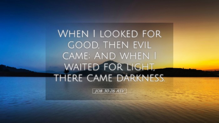 Picture 05 - Job 30:26 ASV Desktop Wallpaper - When I looked for good, then evil came; And when - Desktop Bible Verse Wallpaper