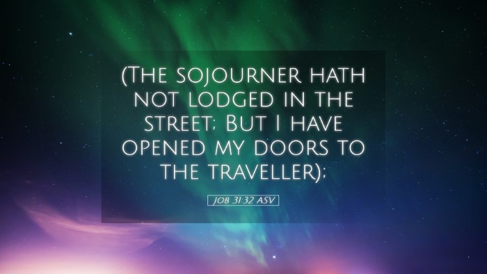 Picture 05 - Job 31:32 ASV Desktop Wallpaper - (The sojourner hath not lodged in the street; But - Desktop Bible Verse Wallpaper