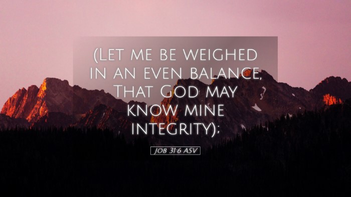 Picture 05 - Job 31:6 ASV Desktop Wallpaper - (Let me be weighed in an even balance, That God - Desktop Bible Verse Wallpaper