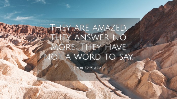 Picture 05 - Job 32:15 ASV Desktop Wallpaper - They are amazed, they answer no more: They have - Desktop Bible Verse Wallpaper