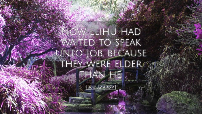 Picture 05 - Job 32:4 ASV Desktop Wallpaper - Now Elihu had waited to speak unto Job, because - Desktop Bible Verse Wallpaper