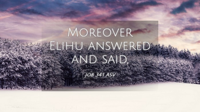 Picture 05 - Job 34:1 ASV Desktop Wallpaper - Moreover Elihu answered and - Desktop Bible Verse Wallpaper