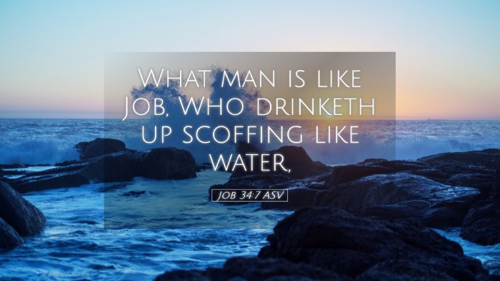 Picture 05 - Job 34:7 ASV Desktop Wallpaper - What man is like Job, Who drinketh up scoffing - Desktop Bible Verse Wallpaper