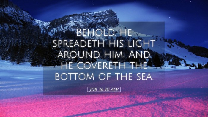 Picture 05 - Job 36:30 ASV Desktop Wallpaper - Behold, he spreadeth his light around him; And he - Desktop Bible Verse Wallpaper