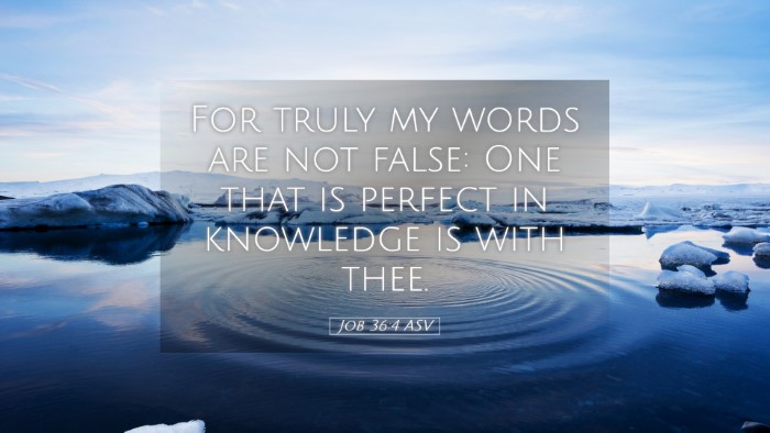 Picture 05 - Job 36:4 ASV Desktop Wallpaper - For truly my words are not false: One that is - Desktop Bible Verse Wallpaper