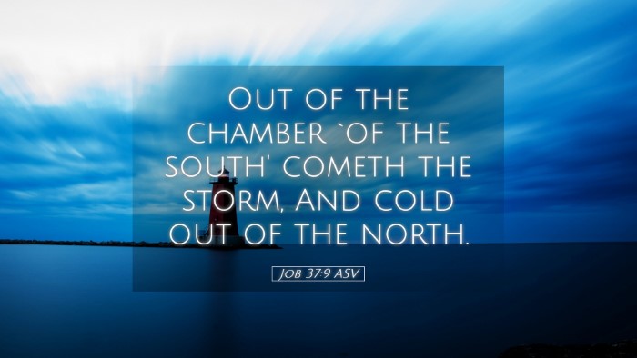 Picture 05 - Job 37:9 ASV Desktop Wallpaper - Out of the chamber `of the south' cometh the - Desktop Bible Verse Wallpaper