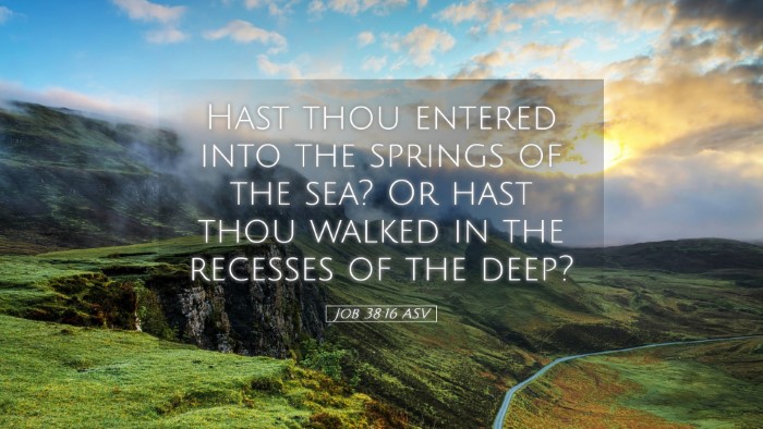 Picture 05 - Job 38:16 ASV Desktop Wallpaper - Hast thou entered into the springs of the sea? Or - Desktop Bible Verse Wallpaper