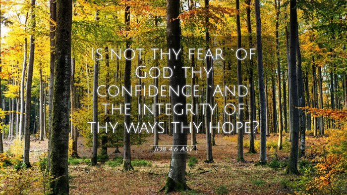 Picture 05 - Job 4:6 ASV Desktop Wallpaper - Is not thy fear `of God' thy confidence, `And' - Desktop Bible Verse Wallpaper