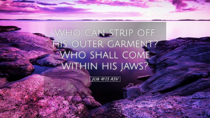 Picture 05 - Job 41:13 ASV Desktop Wallpaper - Who can strip off his outer garment? Who shall - Desktop Bible Verse Wallpaper