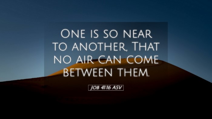 Picture 05 - Job 41:16 ASV Desktop Wallpaper - One is so near to another, That no air can come - Desktop Bible Verse Wallpaper