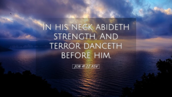 Picture 05 - Job 41:22 ASV Desktop Wallpaper - In his neck abideth strength, And terror danceth - Desktop Bible Verse Wallpaper