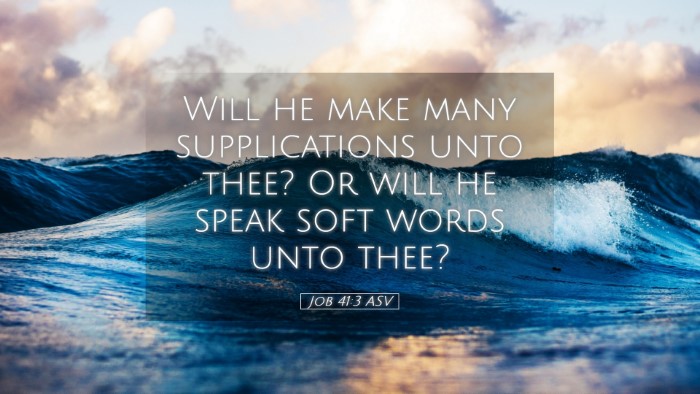 Picture 05 - Job 41:3 ASV Desktop Wallpaper - Will he make many supplications unto thee? Or - Desktop Bible Verse Wallpaper