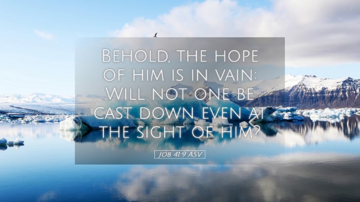 Picture 05 - Job 41:9 ASV Desktop Wallpaper - Behold, the hope of him is in vain: Will not one - Desktop Bible Verse Wallpaper