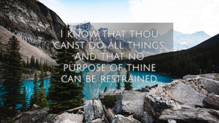 Picture 05 - Job 42:2 ASV Desktop Wallpaper - I know that thou canst do all things, And that no - Desktop Bible Verse Wallpaper