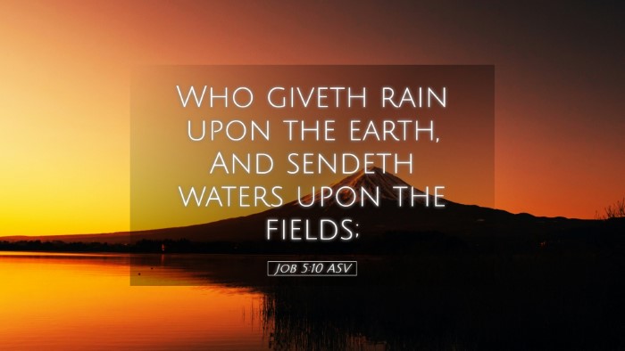 Picture 05 - Job 5:10 ASV Desktop Wallpaper - Who giveth rain upon the earth, And sendeth - Desktop Bible Verse Wallpaper