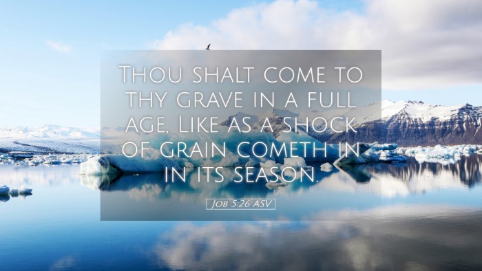 Picture 05 - Job 5:26 ASV Desktop Wallpaper - Thou shalt come to thy grave in a full age, Like - Desktop Bible Verse Wallpaper
