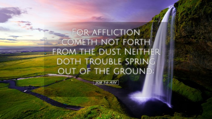 Picture 05 - Job 5:6 ASV Desktop Wallpaper - For affliction cometh not forth from the dust, - Desktop Bible Verse Wallpaper