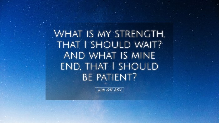 Picture 05 - Job 6:11 ASV Desktop Wallpaper - What is my strength, that I should wait? And what - Desktop Bible Verse Wallpaper