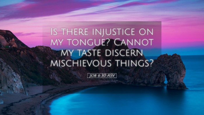 Picture 05 - Job 6:30 ASV Desktop Wallpaper - Is there injustice on my tongue? Cannot my taste - Desktop Bible Verse Wallpaper