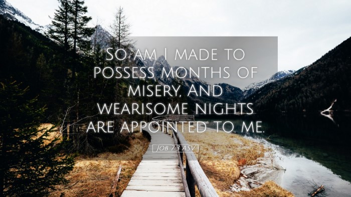 Picture 05 - Job 7:3 ASV Desktop Wallpaper - So am I made to possess months of misery, And - Desktop Bible Verse Wallpaper