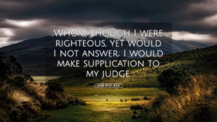 Picture 05 - Job 9:15 ASV Desktop Wallpaper - Whom, though I were righteous, yet would I not - Desktop Bible Verse Wallpaper
