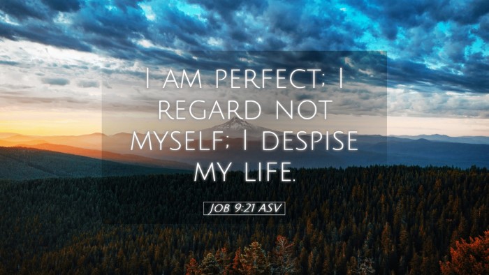 Picture 05 - Job 9:21 ASV Desktop Wallpaper - I am perfect; I regard not myself; I despise my - Desktop Bible Verse Wallpaper