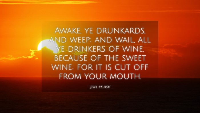 Picture 05 - Joel 1:5 ASV Desktop Wallpaper - Awake, ye drunkards, and weep; and wail, all ye - Desktop Bible Verse Wallpaper