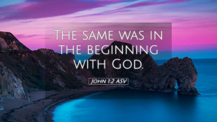Picture 05 - John 1:2 ASV Desktop Wallpaper - The same was in the beginning with - Desktop Bible Verse Wallpaper