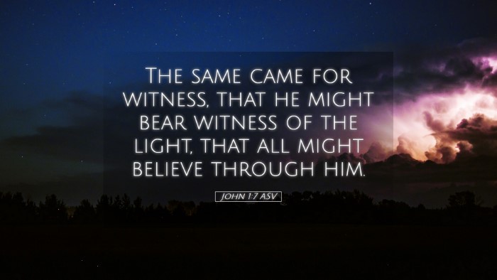 Picture 05 - John 1:7 ASV Desktop Wallpaper - The same came for witness, that he might bear - Desktop Bible Verse Wallpaper