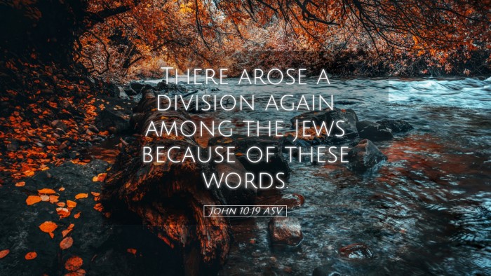 Picture 05 - John 10:19 ASV Desktop Wallpaper - There arose a division again among the Jews - Desktop Bible Verse Wallpaper