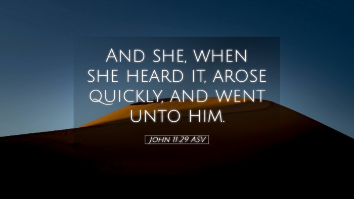 Picture 05 - John 11:29 ASV Desktop Wallpaper - And she, when she heard it, arose quickly, and - Desktop Bible Verse Wallpaper