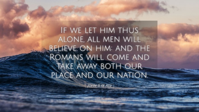 Picture 05 - John 11:48 ASV Desktop Wallpaper - If we let him thus alone, all men will believe on - Desktop Bible Verse Wallpaper