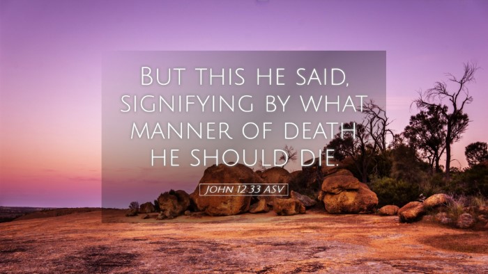 Picture 05 - John 12:33 ASV Desktop Wallpaper - But this he said, signifying by what manner of - Desktop Bible Verse Wallpaper