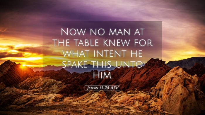 Picture 05 - John 13:28 ASV Desktop Wallpaper - Now no man at the table knew for what intent he - Desktop Bible Verse Wallpaper