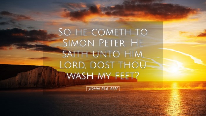 Picture 05 - John 13:6 ASV Desktop Wallpaper - So he cometh to Simon Peter. He saith unto him, - Desktop Bible Verse Wallpaper