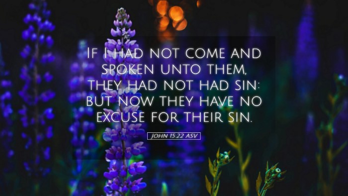 Picture 05 - John 15:22 ASV Desktop Wallpaper - If I had not come and spoken unto them, they had - Desktop Bible Verse Wallpaper