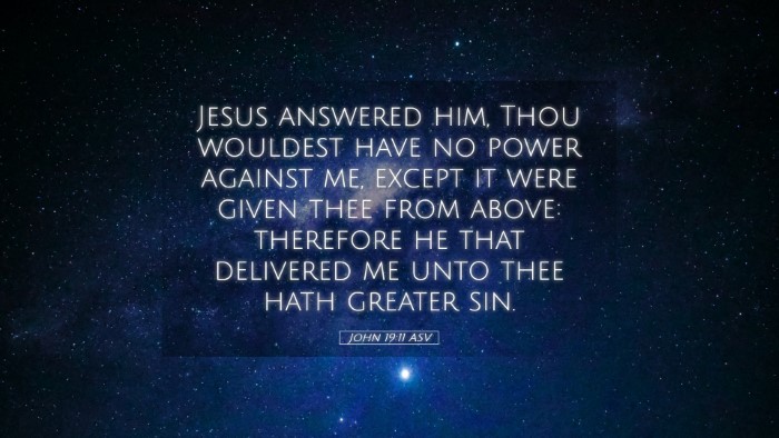 Picture 05 - John 19:11 ASV Desktop Wallpaper - Jesus answered him, Thou wouldest have no power - Desktop Bible Verse Wallpaper